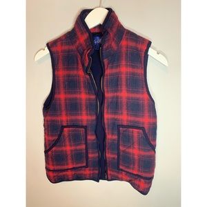 Plaid puffer vest